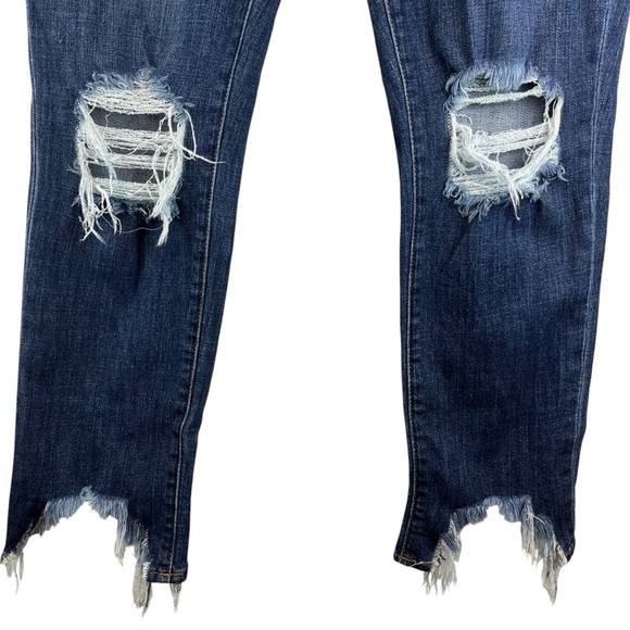 L'AGENCE High Line Skinny High Rise Jeans Dark Blue Fitted Stretchy Cotton Blend - Picture 2 of 16